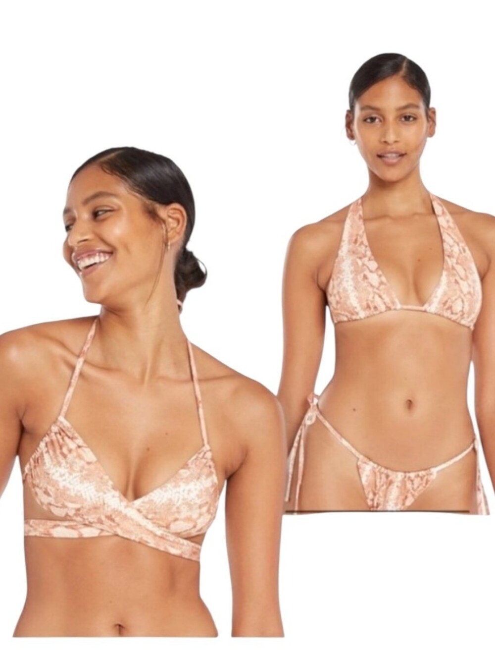 Vitamin A Milana Convertible Bikini Top Snake Print Size XS